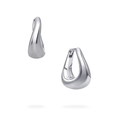 Sterling Silver 18 mm Curved Earrings
