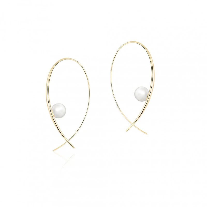 Freshwater Pearl Hoop Earrings