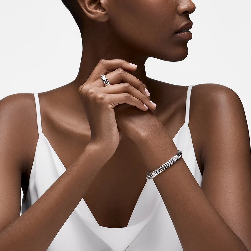 Silver Textured Bracelet