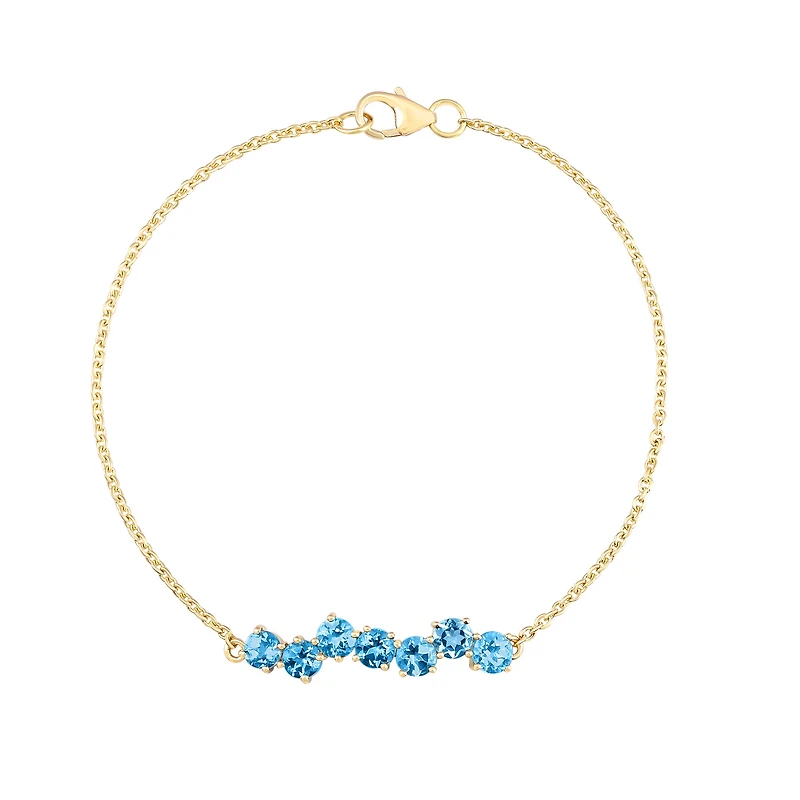 Yellow Gold Blue Topaz Bracelet
