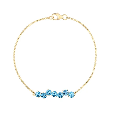 Yellow Gold Blue Topaz Bracelet