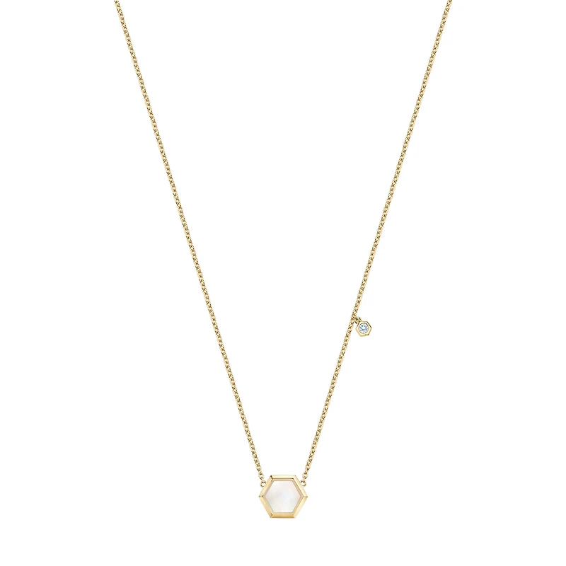 Mother Of Pearl Necklace with Diamond