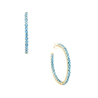 Topaz Prong Set Hoop Earrings