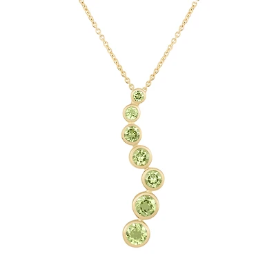 Peridot Graduated Pendant in Yellow Gold