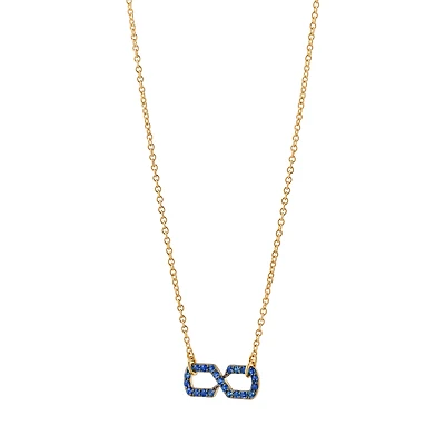 Infinite & Boundless Yellow Gold and Blue Sapphire Infinity Necklace