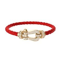 Force 10 Large Yellow Gold and Diamond Cable Bracelet