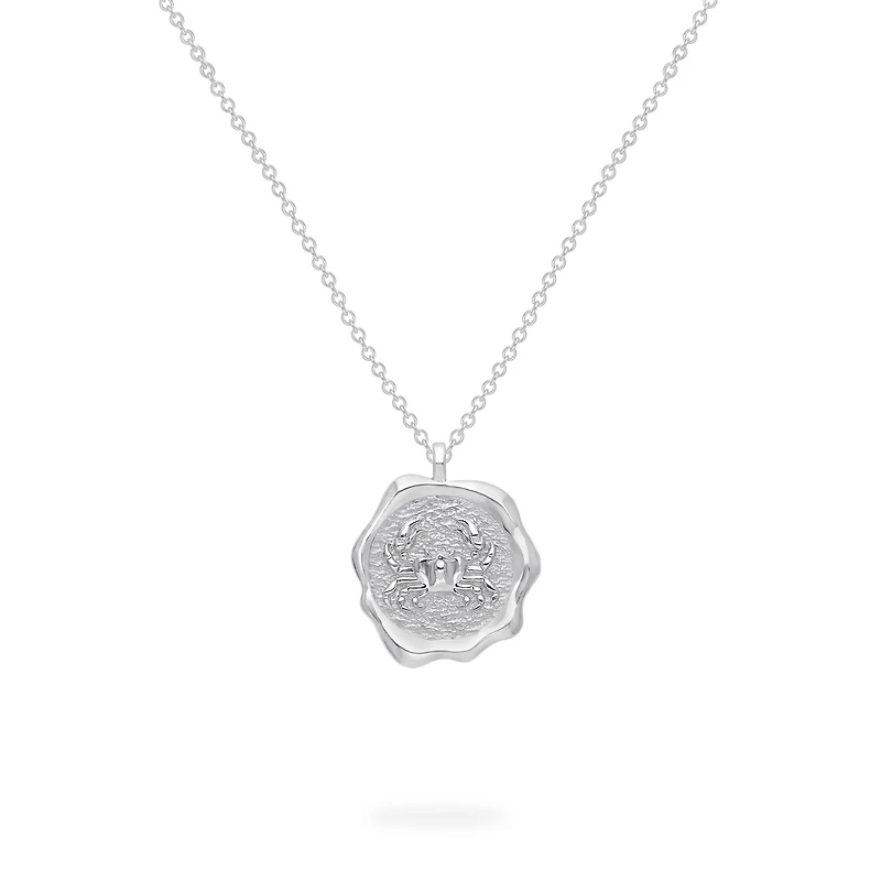 Zodiac Cancer Pendant Necklace in Sterling Silver