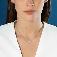 Josephine Aigrette White Gold, Aquamarine and Diamond Pavé Pendant