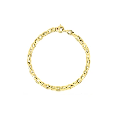 Classic Gold Yellow Gold Almond Link Chain Bracelet