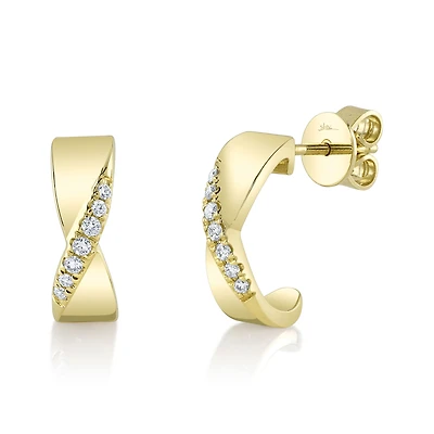 Kate Yellow Gold and Diamond Pavé Hoop Earring