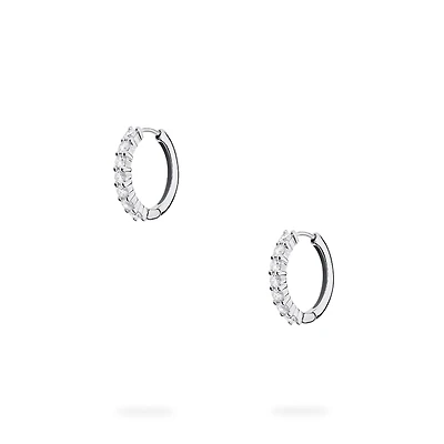 White Gold Diamond Hoop Earrings