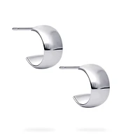 Sterling Silver 13 × 7 mm Hoop Earrings