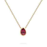 Yellow Gold Ruby Pendant Necklace