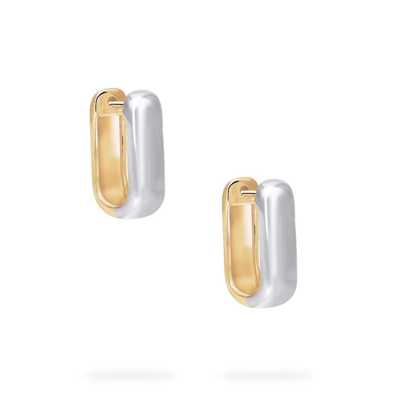 Yellow and White Gold U-Shape Huggies