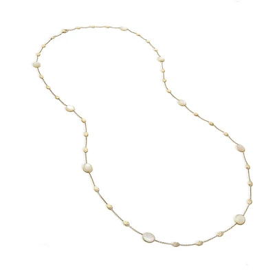 Siviglia Yellow Gold and Mother-of-Pearl Station Necklace