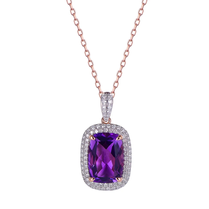 Amethyst Pendant in Rose Gold