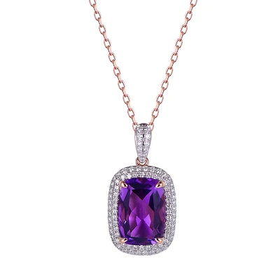 Amethyst Pendant in Rose Gold