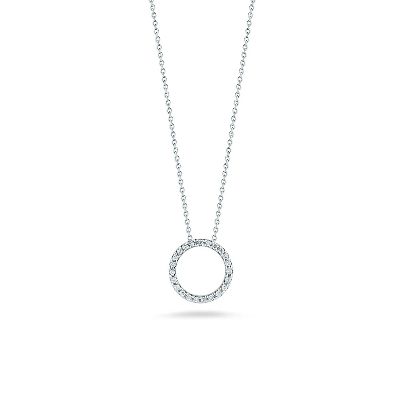 Tiny Treasures Circle of Life 12MM Gold Diamond Circle Necklace