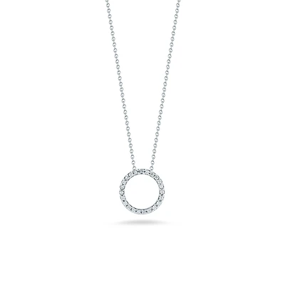 Tiny Treasures Circle of Life 12MM Gold Diamond Circle Necklace