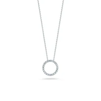 Tiny Treasures Circle of Life 12MM Gold Diamond Circle Necklace