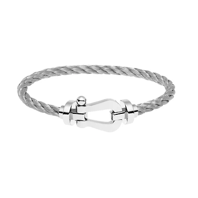 Force 10 Large White Gold Cable Bracelet