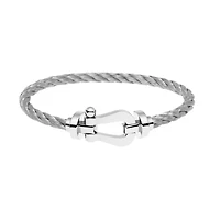Force 10 Large White Gold Cable Bracelet