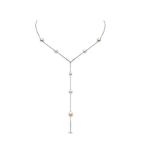 Trend White Gold Pearl and Diamond Necklace