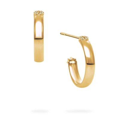 Yellow Gold Muse 18 mm Hoop Earrings