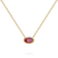 Yellow Gold Ruby Pendant Necklace