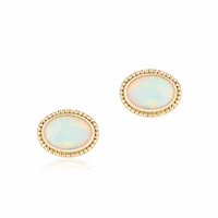 Yellow Gold and Opal Earrings