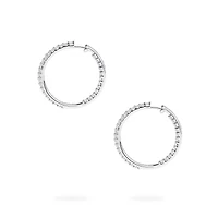 White Gold and Diamond Hoop Earrings