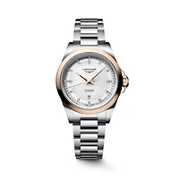Conquest Automatic 30 mm Stainless Steel and Rose Gold Cap with Diamond