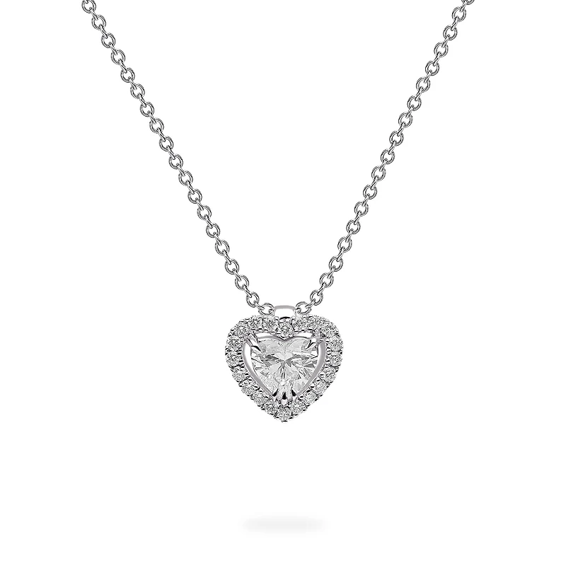 White Gold and Diamond Heart Shape Pendant
