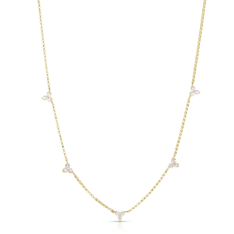 Diamonds By The Inch Yellow Gold and diamond 5 Sation Necklace