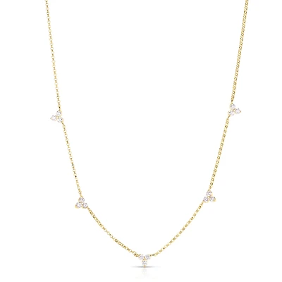 Diamonds By The Inch Yellow Gold and diamond 5 Sation Necklace