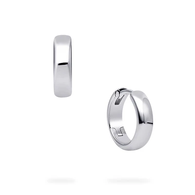 Sterling Silver 13 mm Huggie Earrings