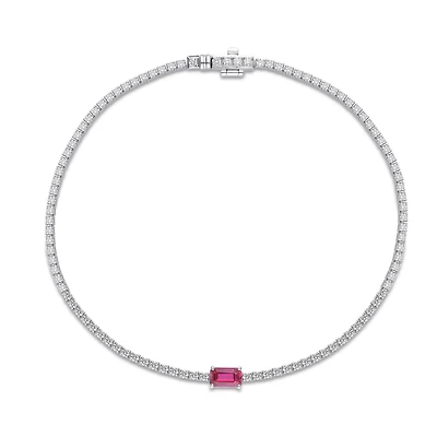 Ruby Line Bracelet in White Gold