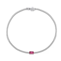 Ruby Line Bracelet in White Gold