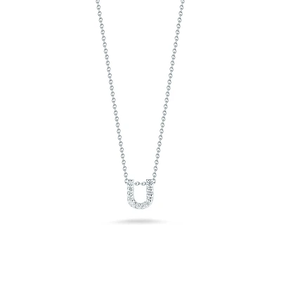 Tiny Treasures Love Letter U White Gold and Diamond Pendant