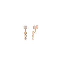 Bee De Chaumet Rose Gold and Diamond Drop Earrings