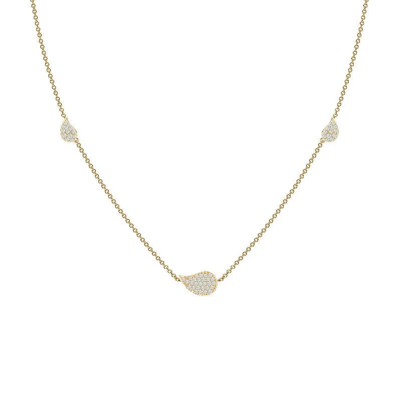 Yellow Gold and Diamond Station Necklace