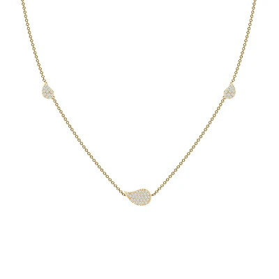 Yellow Gold and Diamond Station Necklace