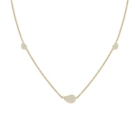 Yellow Gold and Diamond Station Necklace