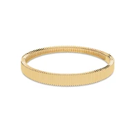 Yellow Gold Pleated Tapered Bangle