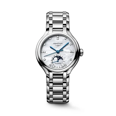 PrimaLuna Automatic Moonphase 34 mm Stainless Steel and Diamond