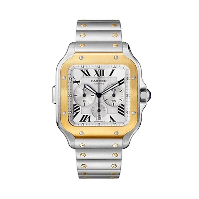 Santos de Cartier Extra Large Automatic Chronograph 45 mm Yellow Gold and Stainless Steel