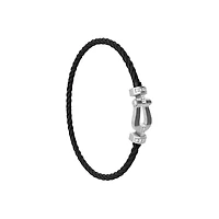 Force 10 Medium White Gold and Diamond Pavé Cable Bracelet