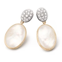 Siviglia Yellow Gold, Mother-of-Pearl and Diamond Drop Earrings