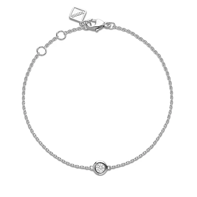 Sterling Silver and Diamond Bracelet