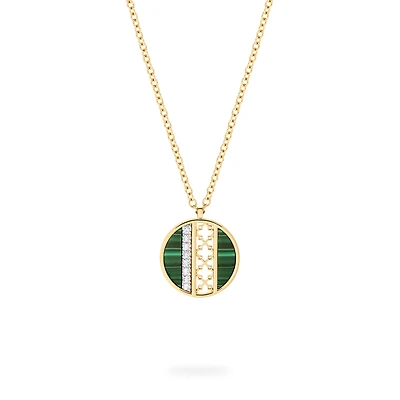 Malachite and Diamond Medallion Pendant
